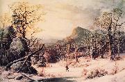 George Henry Durrie Hunter in Winter Wood Spain oil painting artist